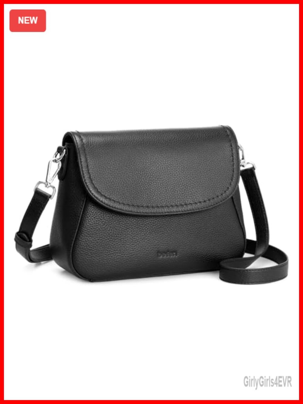 Genuine Leather Saddle Crossbody Bag RFID Blocking Small Flap Purse